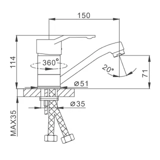 Смеситель для кухни Frap F4563 хром